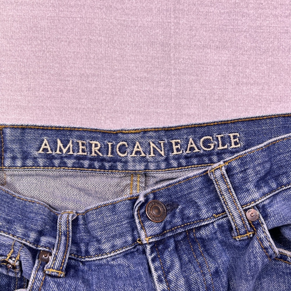 American Eagle Outfitters Mens Bootcut Jeans Medium Wash 34x34 Blue Denim - Picture 10 of 16